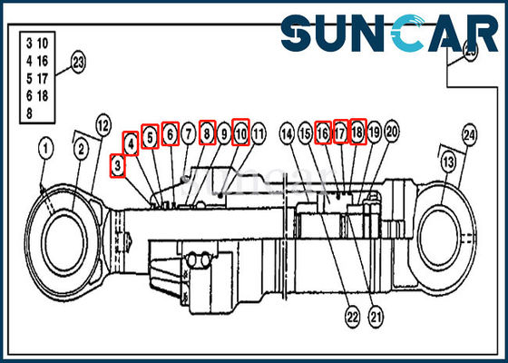 acheter phoque Kit Hydraulic Cylinder Service Kits de bras de 690D 790D JOHN DEERE AT194293 online manufacture
