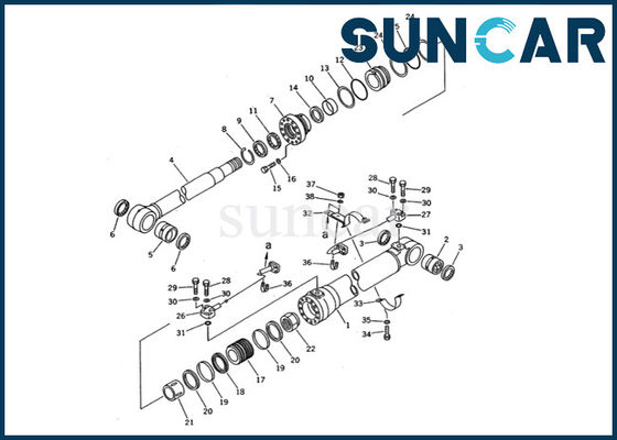 acheter 707-99-47600 pièces intérieures d'excavatrice de Kit Komatsu PC200-5 de joint de cylindre de boom scellant le kit de service online manufacture