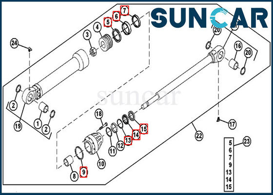 acheter Excavatrice hydraulique John Deere de Kit For 690ELC de joint de cylindre de seau des joints AH144593 online manufacture