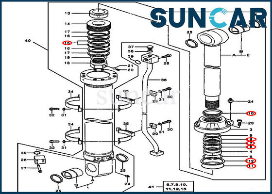 acheter 4436496 kits de joint de rechange de Hydraulic Arm Cylinder d'excavatrice adapte 750 800C John Deere online manufacture