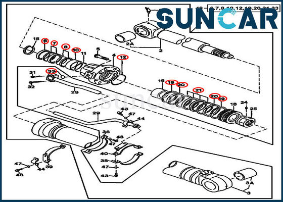 acheter Excavatrice John Deere Replacement Kits de Kit For 790ELC de réparation de joint de cylindre du bras AT196467 online manufacture