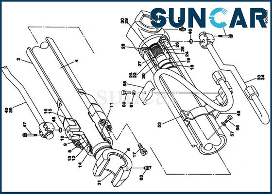 acheter Kit modèle de cachetage de cylindre de Boom de l'excavatrice CX130 de CAISSE de kit de joint du cylindre LZ00448 hydraulique online manufacture
