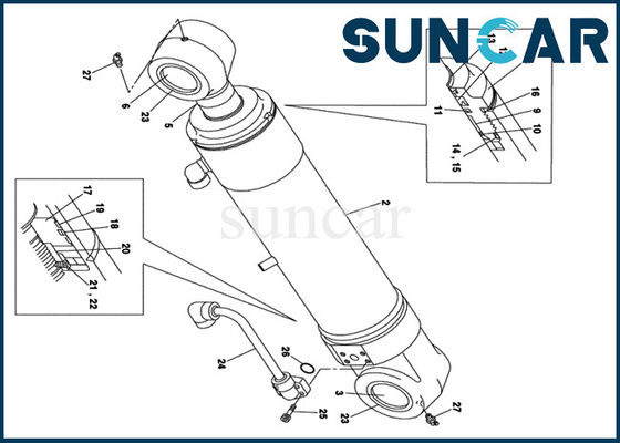 acheter Le joint Kit Fits de cylindre du boom LZ00456 ENFERMENT le kit de réparation intérieur d'assy de cylindre d'excavatrice de chenille de CX135SR online manufacture