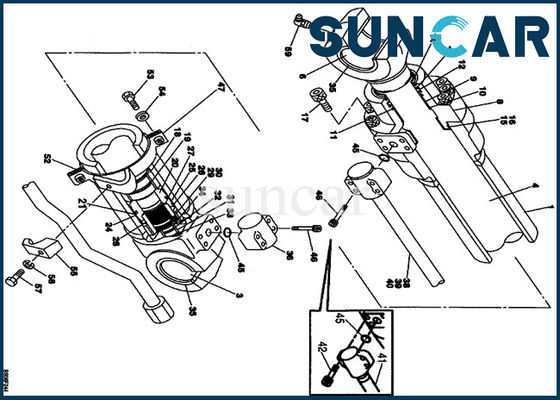 acheter Les pièces de réparation de cachetage de Hydraulic d'excavatrice du CAS LZ00443 arment le joint de cylindre que le kit adapte CX210LR CX240 online manufacture
