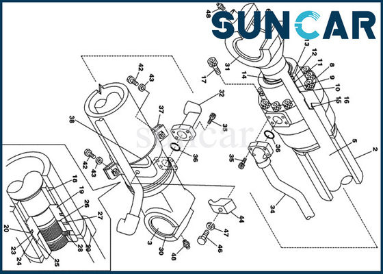 acheter Excavatrice Inner Repair Kits de chenille de CAISSE du kit CX240 CX290 de cachetage de cylindre du seau LZ00444 online manufacture