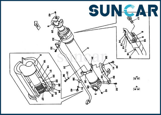 acheter Pièces intérieures modèles de kit de cachetage de réparation de cylindre de seau d'excavatrice de chenille de CAS de LZ00476 CX330 online manufacture