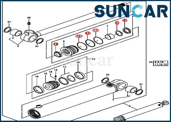 acheter 0843808 excavatrice Boom Swing Service Kit Hydraulic Cylinder Seal Kit pour John Deere 50C online manufacture