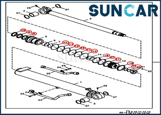 acheter Boom hydraulique du kit FYD00000071 de joint de cylindre scellant Kit Fits 50D 50G John Deere online manufacture
