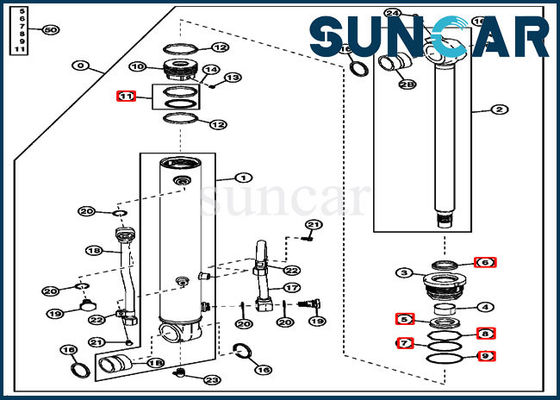 acheter 4614069 pièces de cachetage mécanique de Kit Cylinder Service Kit ISO9001 Deere de joint de seau online manufacture