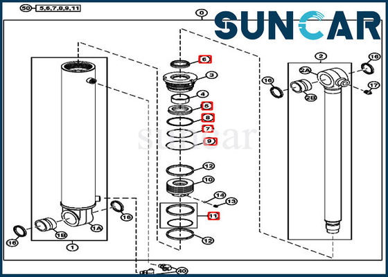 acheter Kit de réparation de cylindre d'oscillation de boom 4687561 John Deere Replacement Seal Kit online manufacture