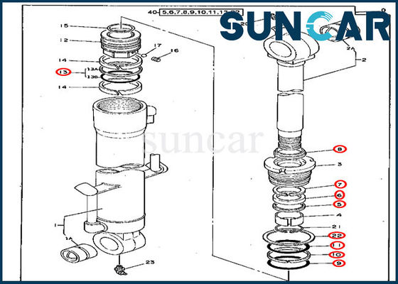 acheter 4217004 kit de cachetage de cylindre hydraulique des kits 70D Deere de joint de réparation de seau online manufacture