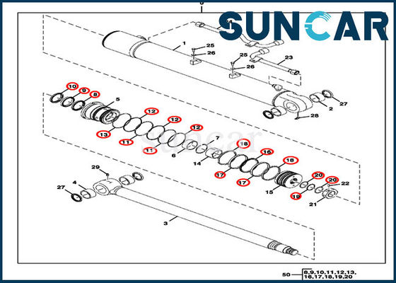 acheter Kit de réparation hydraulique de joint de cylindre du kit 85D JOHN DEERE de joint de boom d'ISO9001 FYD00000076 online manufacture