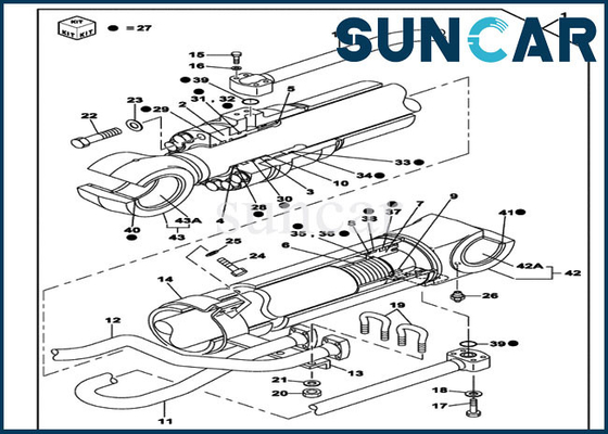 acheter Pièces du CAS CX350B CX330 de Kit Hydraulic Cylinder Kits Fits de joint de réparation du boom LZ007300 online manufacture