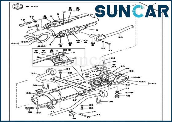 acheter Kits de fermeture des CAISSES du kit de réparation de joint de cylindre de bras LZ007320 CX350B CX350C CX330 online manufacture