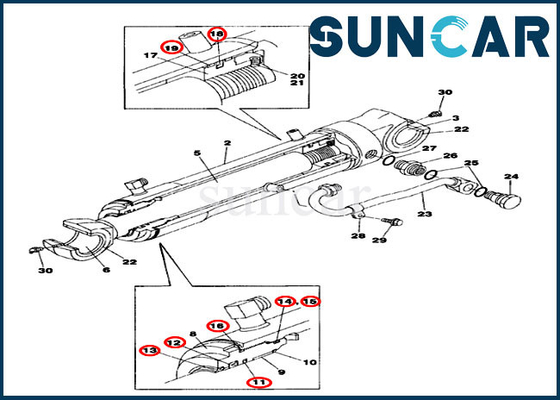 acheter Réparation Kit Swing Cylinder Service Kit de boom de compensation du cas LZ00472 pour l'excavatrice de chenille de CX75SR online manufacture
