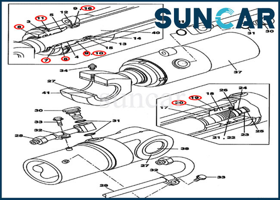acheter CX80 excavatrice Parts de chenille d'OEM de kit de réparation de joint de cylindre d'oscillation de boom du cas LZ008240 online manufacture