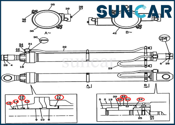 acheter Kit de Kit Crawler Excavator Cylinder Sealing de joint de réparation de bras des pièces CX800 LZ00439 de cas online manufacture