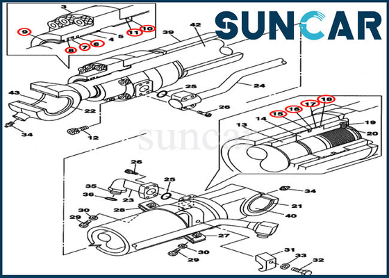 acheter Seau LZ008210 scellant le kit de réparation de joint de cylindre hydraulique de CAS de Kit Fits CX160C CX160B online manufacture
