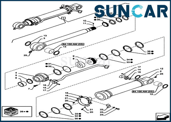 acheter Le joint Kit Excavator Cylinder Repair Kit du seau LZ010810 adapte le cas de CX160C CX160B online manufacture