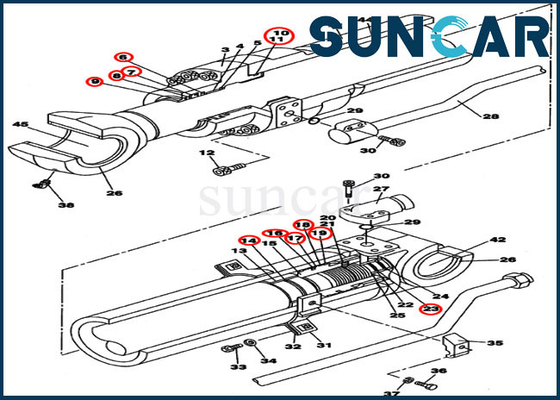 acheter Cylindre LZ007640 hydraulique scellant le boîtier de Kit Arm Service Kit Fits CX210BLR CX210B online manufacture
