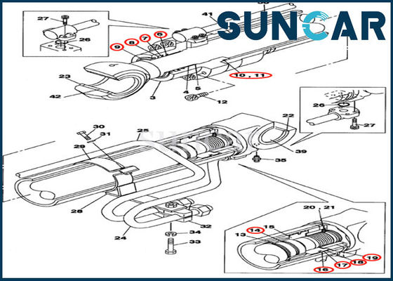 acheter Le remplacement Kit Boom Oil Seal Kit de joint du cylindre LZ008420 adapte le CAS de CX290B CX300C online manufacture