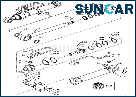 acheter Kit de réparation de joint de cylindre hydraulique de CAISSE du kit LZ011210 de joint de boom de CX290B CX300C online manufacture