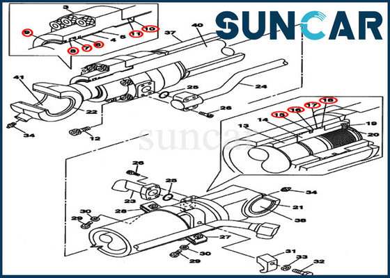 acheter Excavatrice de chenille de cas de Kit Cylinder Seal Kit For CX290B CX300C de réparation du seau LZ008490 online manufacture