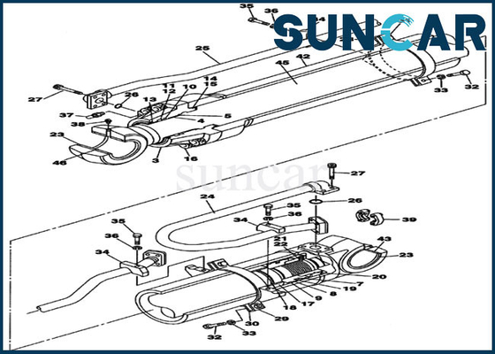 acheter Haut équipement lourd de scellage de cas de Kit Fits CX470B de joint de cylindre de bras de la représentation LZ008300 online manufacture