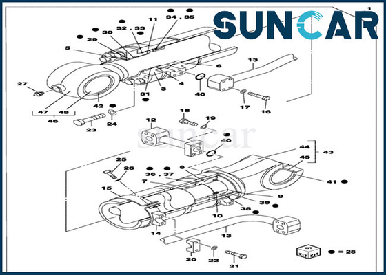 acheter Excavatrice de Kit Fits CX700B de joint de réparation de cylindre de seau de caisse du kit LZ007550 de joint online manufacture