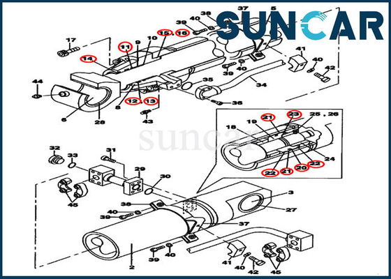 acheter Kit de reconstruction de cylindre de seau de Kit Model CX800B de joint de réparation du CAS LZ007720 online manufacture