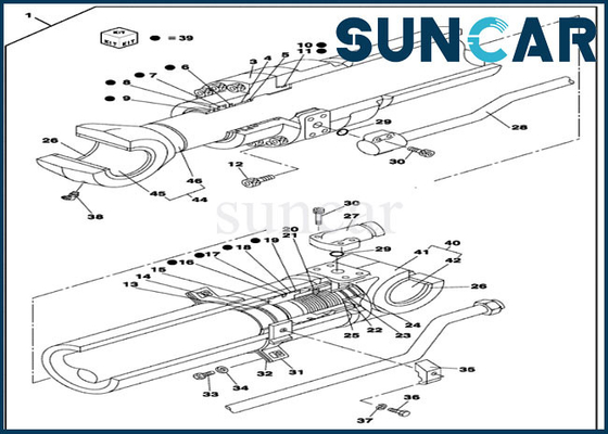 acheter Excavatrice de Kit For Case CX130D LC CX130C de service de cylindre du kit LZ010890 de cachetage de bras de louche online manufacture