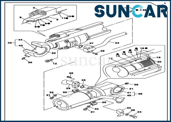 acheter Cylindre hydraulique de seau de CAS de Kit Fits Models CX130C CX130D de joint de la réparation LZ010710 online manufacture