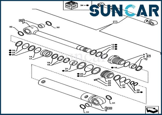 acheter Phoque Kit Cylinder Sealing Kit de bras de louche de boom de la caisse LZ012040 de SR de CX80C CX75C online manufacture
