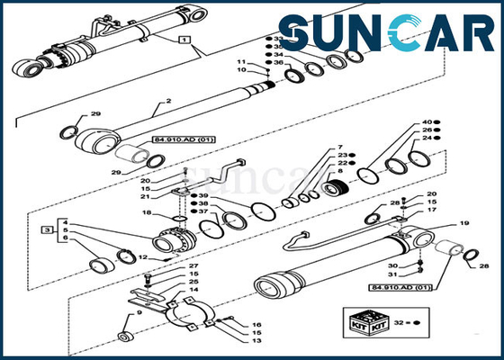 acheter Kit de fermeture des caisses du kit CX350D LC de rechange de joint de cylindre de boom de Parts LZ012090 d'excavatrice online manufacture