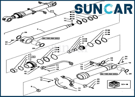 acheter Kit de service de cas de Kit Fits Crawler Excavator CX350D LC de joint de cylindre du seau LZ012110 online manufacture