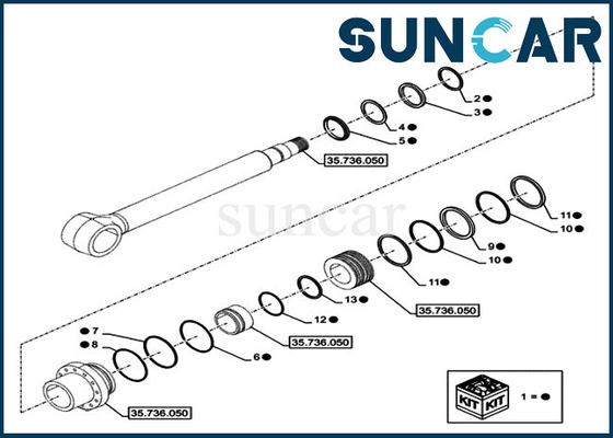 acheter Excavatrice Hydraulic Repair Kit de chenille de Kit For Case CX750DRTC de joint de cylindre du boom LZ014870 online manufacture