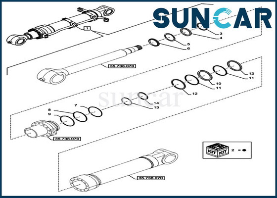 acheter Kits de Case Oil Seal d'excavatrice du kit CX750DRTC de joint de réparation de cylindre du seau LZ014900 online manufacture