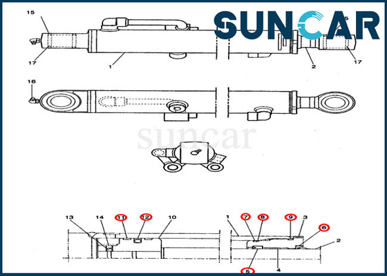 acheter Modèles hydrauliques de CAS de Kit Fits CX14 de réparation de joint de cylindre de bras du kit PE01V00002R100 de joint online manufacture