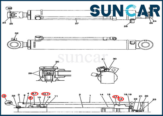 acheter Réparation Kit Boom Cylinder Replacement Kit de joint d'oscillation du CAS PX01V00045R300 de CX36B CX31B online manufacture
