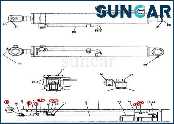 acheter Kits de rechange de joint de cylindre de caisse du kit PX01V00030R300 de joint de boom de la réparation CX36 online manufacture