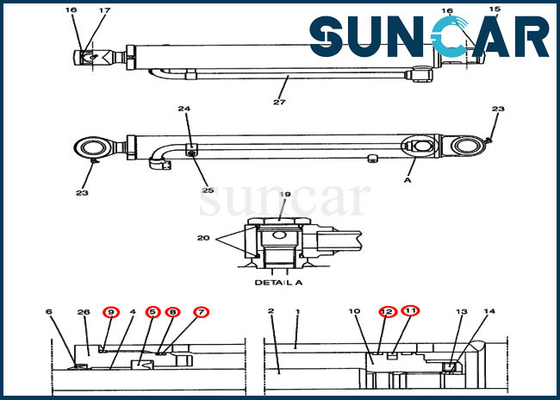 acheter CAISSE d'excavatrice de Kit Fits CX47 de réparation de joint de cylindre des kits de réparation de seau PH01V00016R300 online manufacture