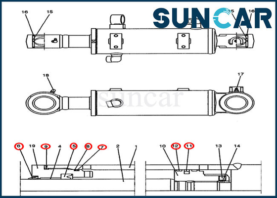 acheter Kit de joint de cas de Kit For CX47 de service de remplacement de cylindre de lame du bouteur YJ01V00009R300 online manufacture