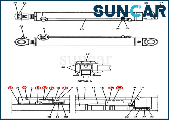 acheter Excavatrice Engineering Construction de cas de Kit Fits CX47 de joint de réparation de cylindre de l'oscillation PH01V00014R300 online manufacture