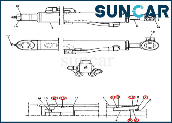 acheter Excavatrice Seal Kit de Kit For Case CX14 de service de remplacement de cylindre du seau PE01V00003R100 online manufacture