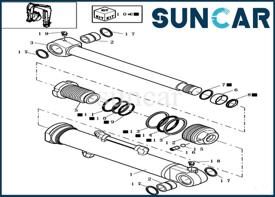 acheter Équipement lourd de cylindre des kits 72275474 de bouteur de lame de joint de réparation de CAS standard de Kit Fits CX16B online manufacture