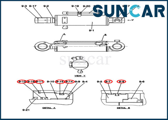 acheter Kit de service de remplacement de cylindre hydraulique de Kit Case Model CX50B de joint de réparation du bouteur PY01V00040R400 online manufacture