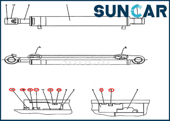 acheter Joint de machine de CAISSE d'excavatrice de Kit Repair Kits Fits CX50B de joint de cylindre de l'oscillation PH01V00031R300 online manufacture