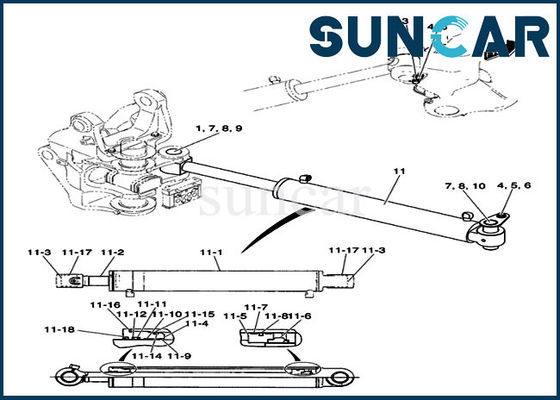 acheter Excavatrice Swing Cylinder Kits de chenille de caisse du kit CX50B de rechange du joint PH01V00031R400 online manufacture
