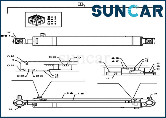 acheter Kit de service du kit CX55B Mini Crawler Excavator Case Cylinder de joint de rechange du bras PS01V00002R300 online manufacture
