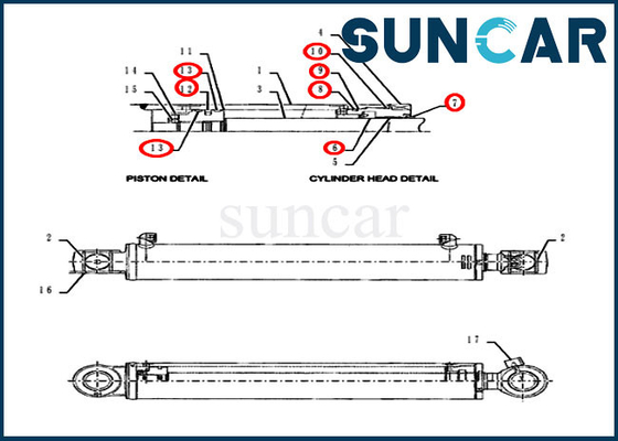 acheter Kits de réparation hydrauliques de Crawler Excavator Case de modèle du kit CX55BMSR de joint de cylindre de l'oscillation PY01V00053R300 online manufacture